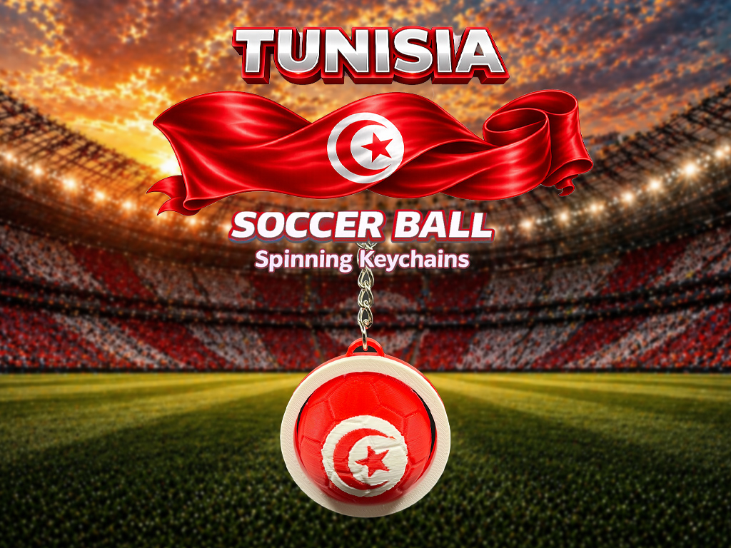 Tunisia Football Spinning Keychains