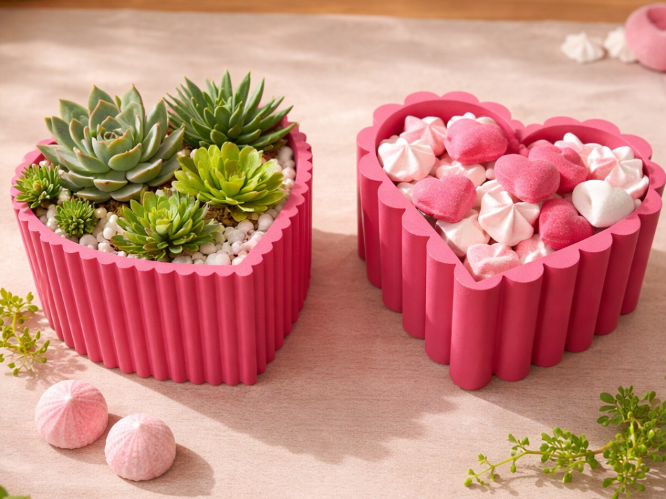 Minimal Heart Planter / Storage Box — 2 Designs