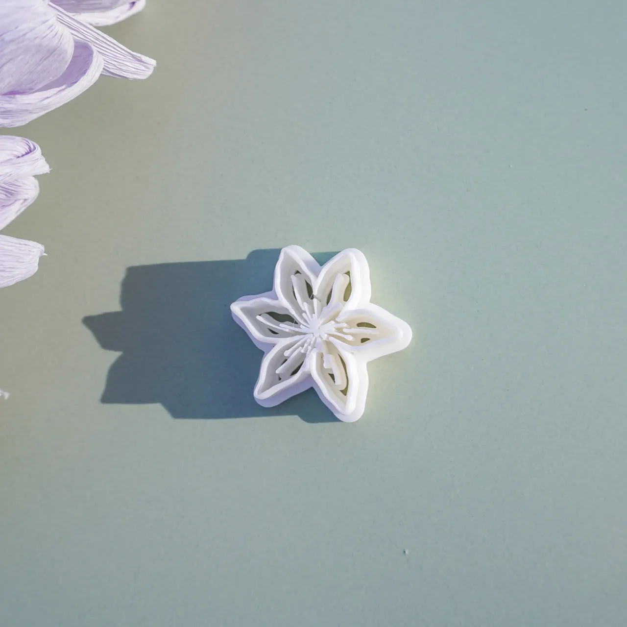 Lily Flower Polymer Clay Cutter Earrings Necklaces view 2