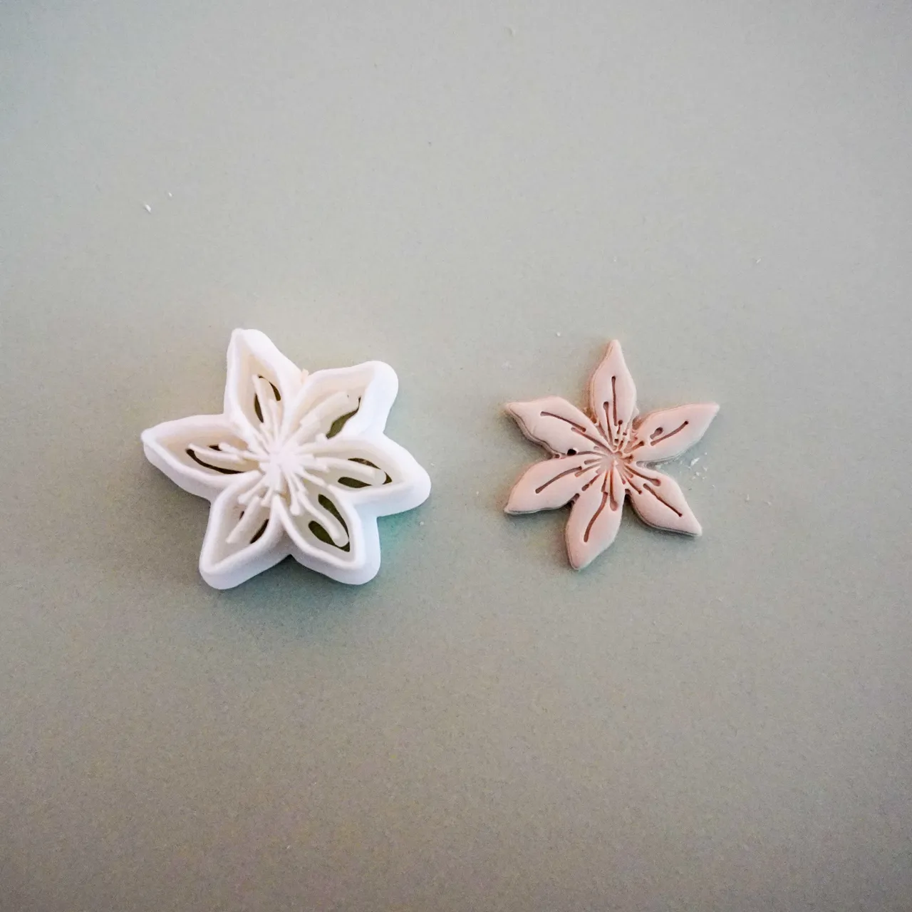 Lily Flower Polymer Clay Cutter Earrings Necklaces view 3