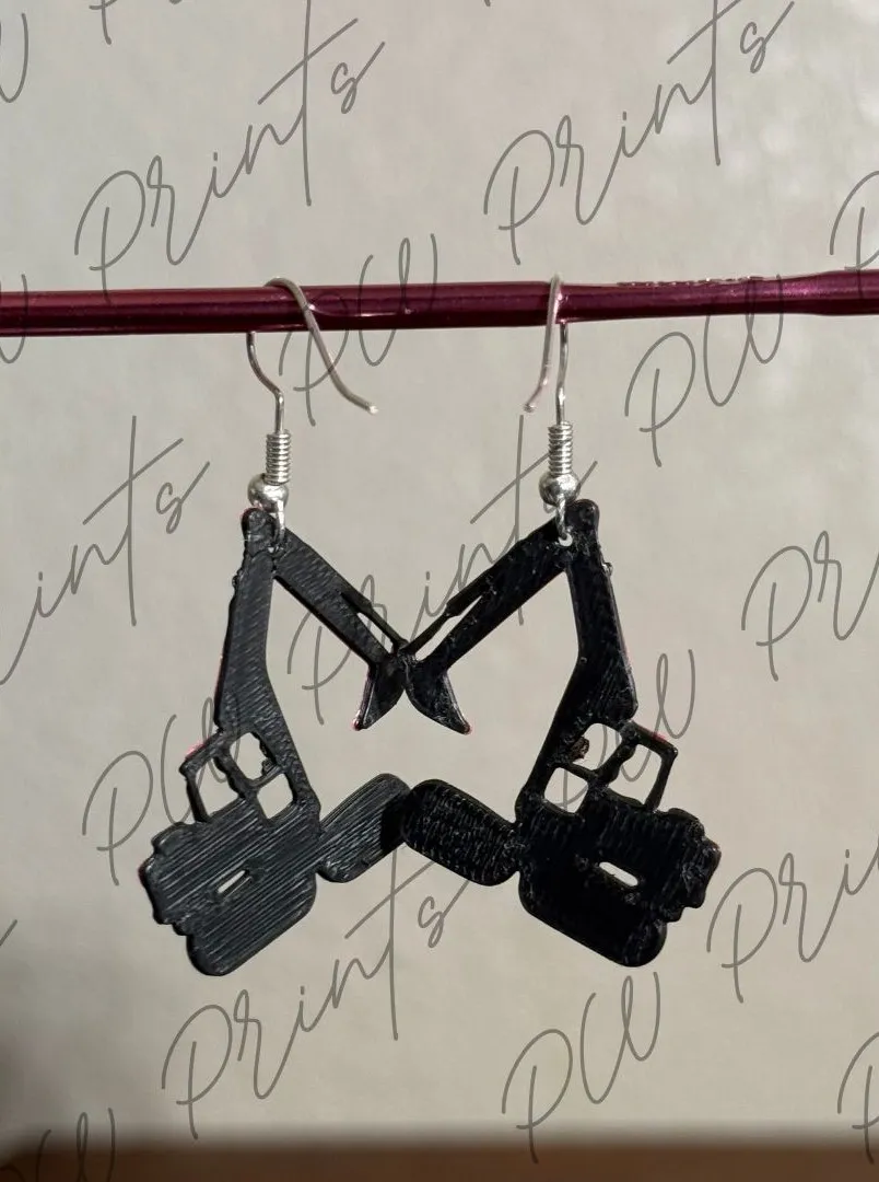 Excavator Jewelry earrings neckalce charm view 4