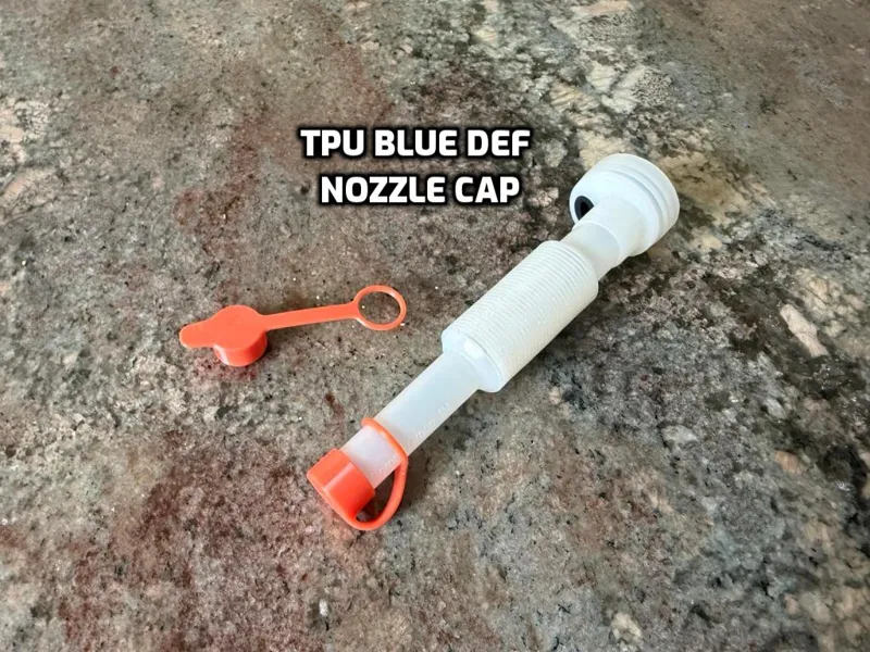 TPU Blue DEF diesel additive nozzle cap