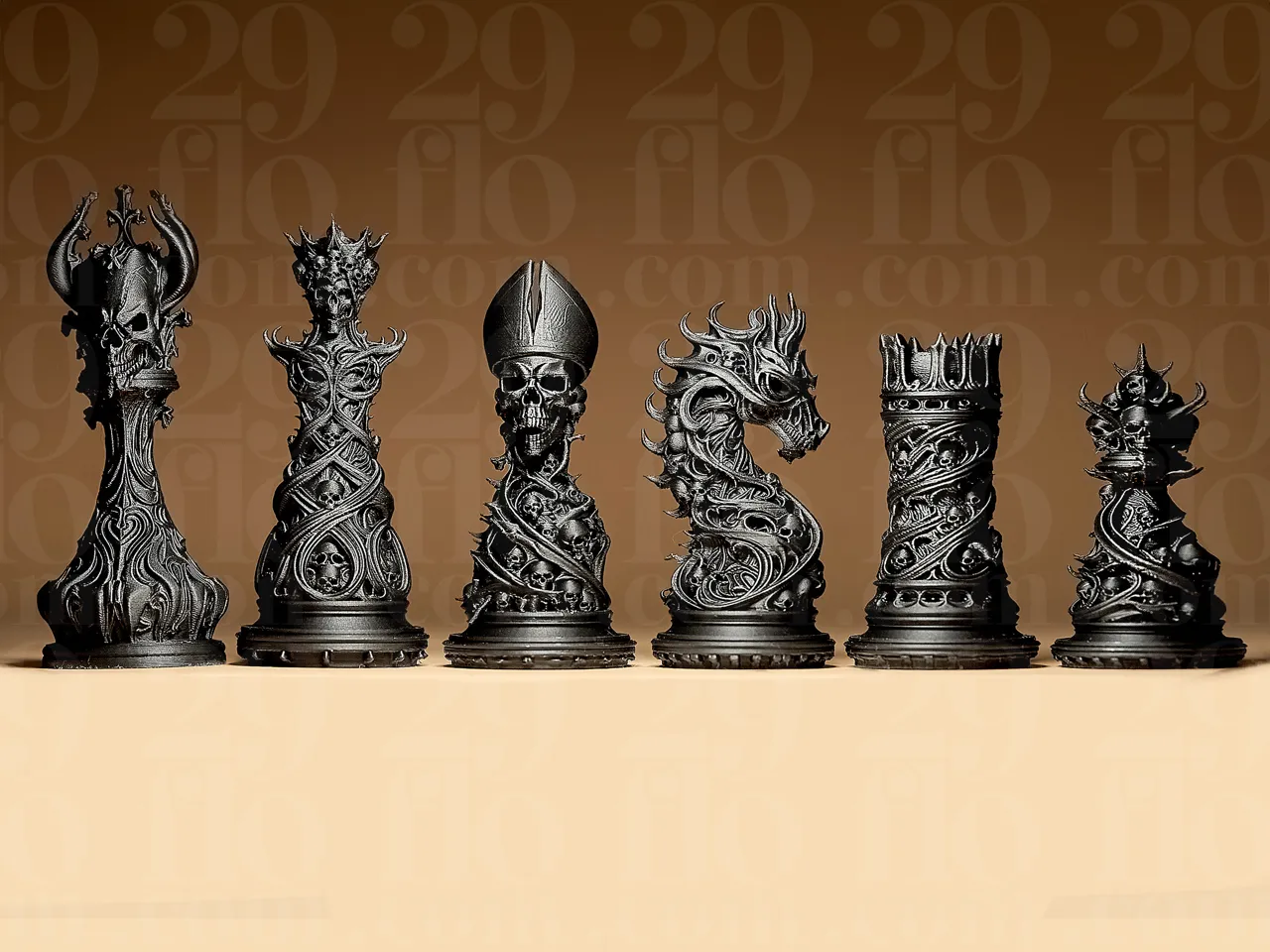Gothic Ornamental Chess Set view 2