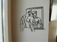 Silhouette homme au miroir — photo 2