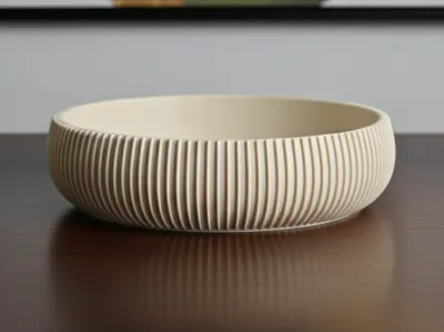 Bowl - Striped Design Low Catch All Tray