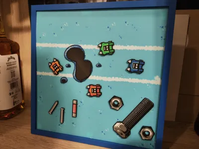 3D Arcade Retro Wallart Diorama Micro Machines
