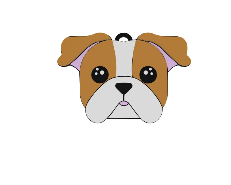 English Bulldog Keychain