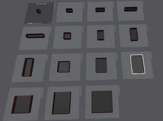Gridfinity Bin Set 1x1 through to 5x5 +highlight