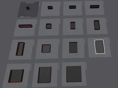 Gridfinity Bin Set 1x1 through to 5x5 +highlight