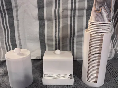 Bathroom - Q-Tip, Dixie Cup, and Misc Container