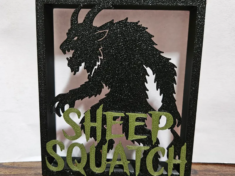 Sheepsquatch Cryptid Shadowbox