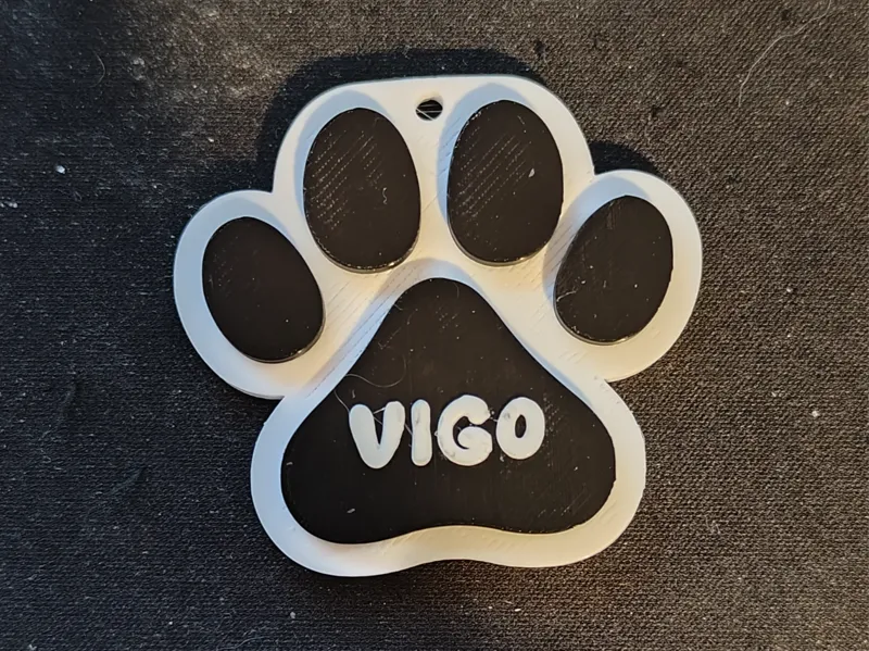 Dog Paw Keychain – Customizable Name Tag