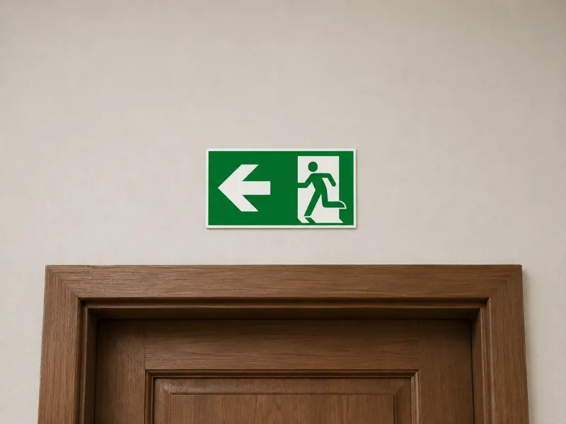 Schild: Notausgang Links