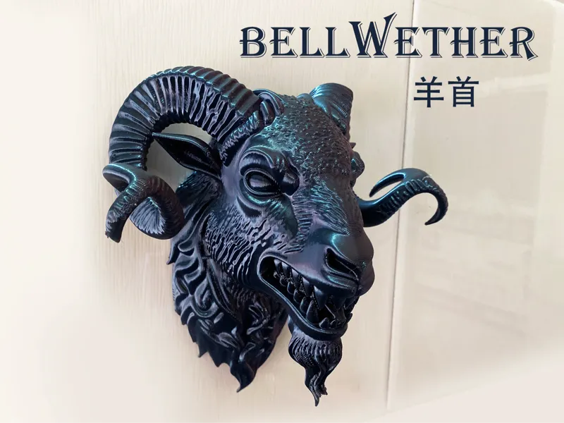 黑神话羊力大仙羊头怪十二生肖-羊首 黑化山羊 羊头摆件挂饰墙面装饰洞洞板恶魔创意 酷