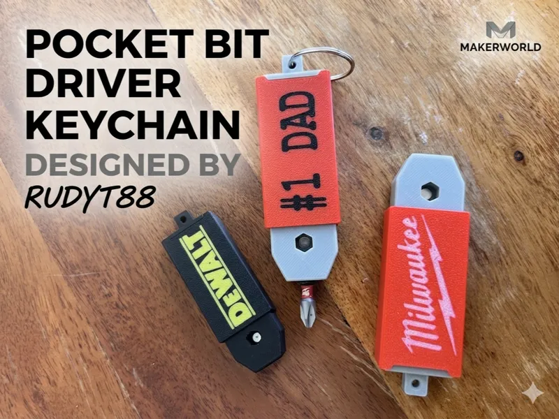 Compact bit driver keychain