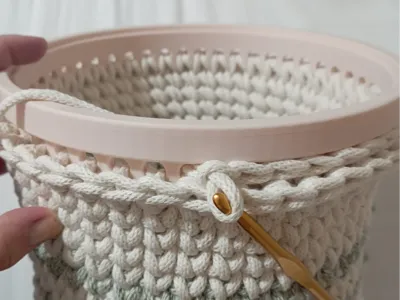 3D Hoop Top for Crocheted Baskets