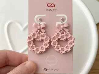 heart flower earring