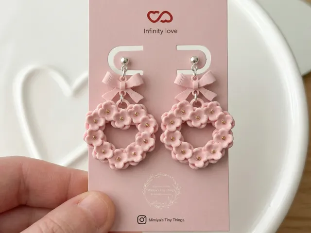 heart flower earring