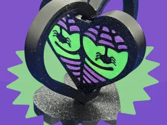 Fidget Spinner Heart Butt Witchy Booty & Stand