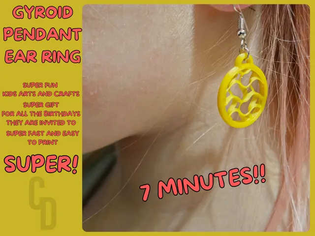 Super fast and easy Gyroid Pendant Earrings