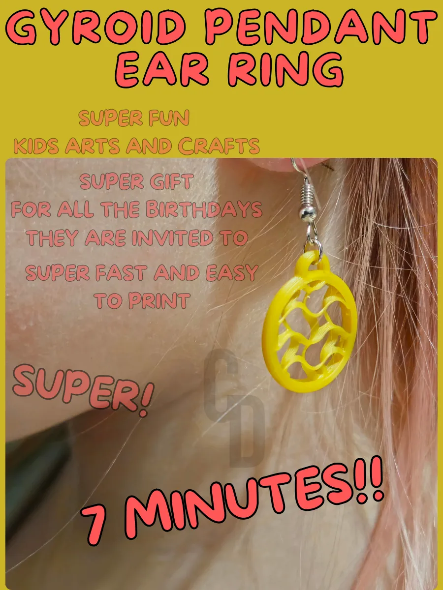 Super fast and easy Gyroid Pendant Earrings view 2