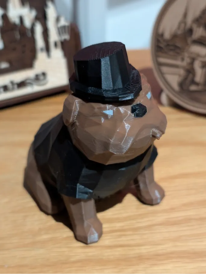 Churchill the Pug Dog Low-Poly