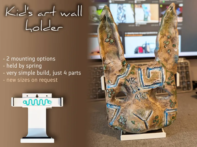 Wall holder for kid's art