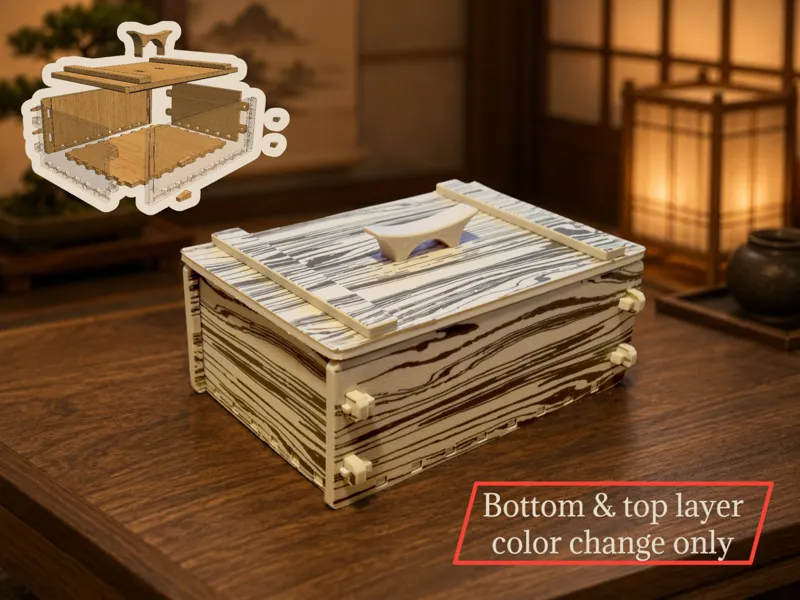 Japanese Joinery Wood Grain Box