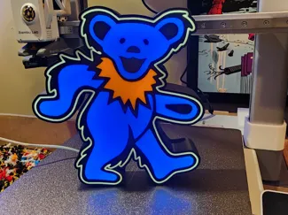 dancing bear led wall art