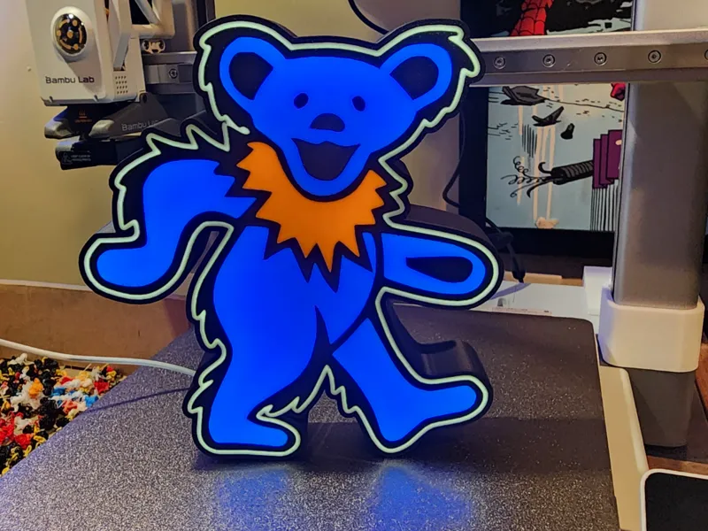 dancing bear led wall art