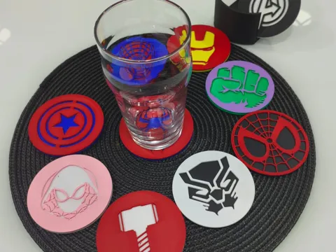 Soporte: Porta-Copos Minimalistas – Coleção Avengers — referencia de MakerWorld