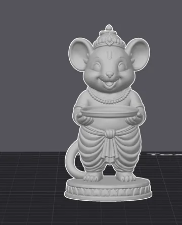 Figura decorativa: Cute Ganesha-Inspired Mouse Offering Figurine — vista de referencia 3
