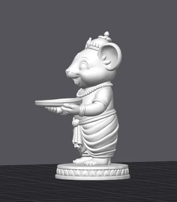 Figura decorativa: Cute Ganesha-Inspired Mouse Offering Figurine — vista de referencia 5