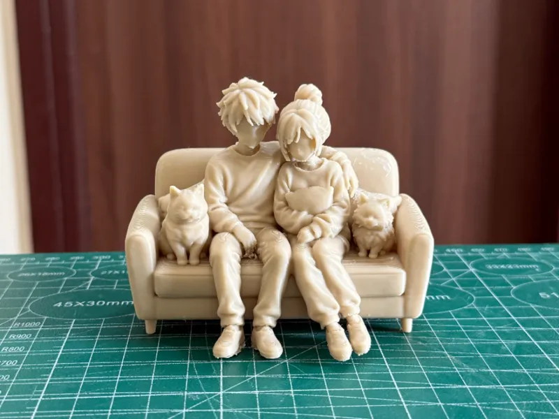 Cozy Sofa cute Couple with Cats Mini Diorama