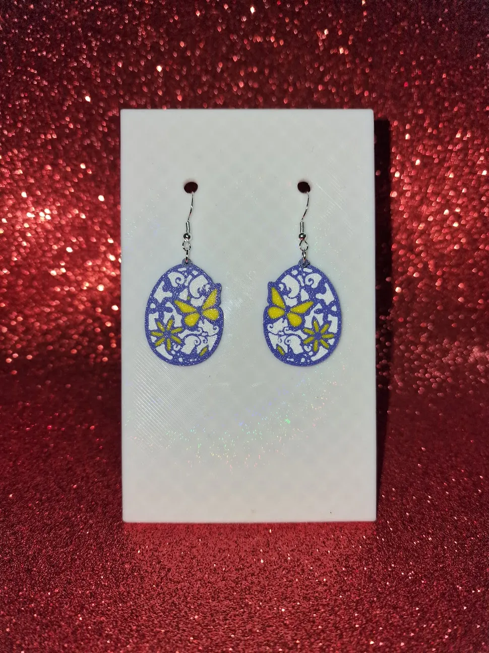 Easter egg earrings view 2