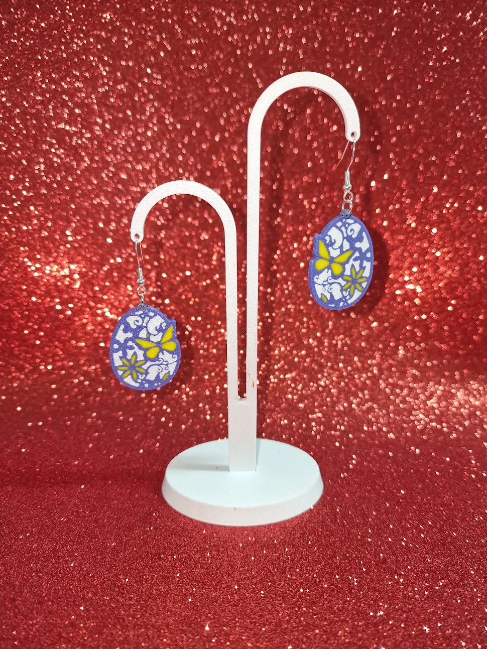 Easter egg earrings view 3