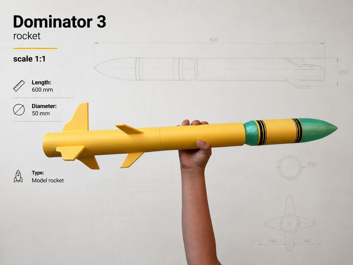 Dominator 3 Rocket - Free 3D Print Model - MakerWorld