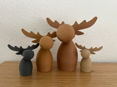 Adorable Moose Family
