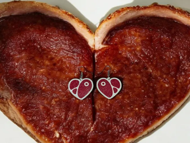 Heart steak earrings