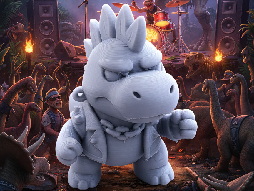 Stegosaurus punk en mode rebelle
