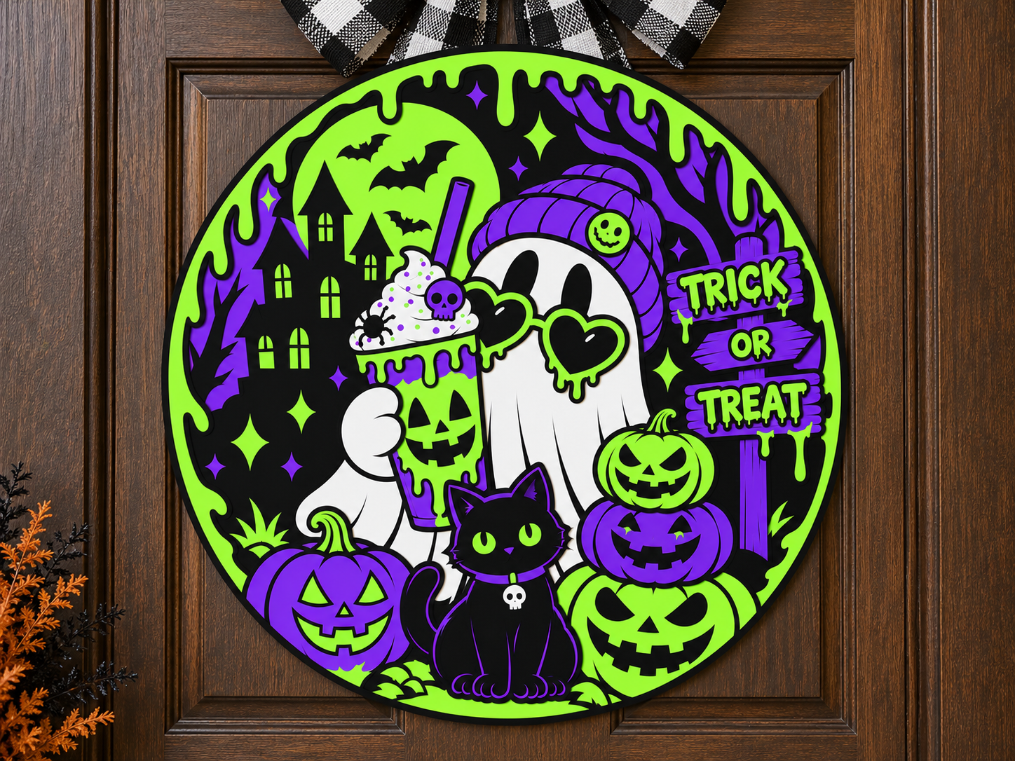 Spooky Ghost Latte Door Sign 3D model