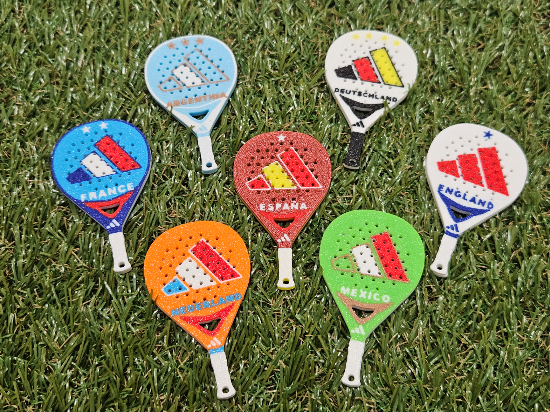 Padel Racket Keychain Collection: National Teams