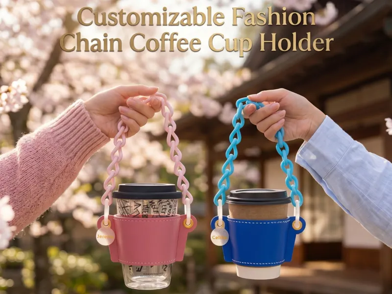 Customizable Chain Coffee Cup Holder Hand Carrier