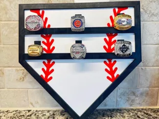Baseball Home Plate Ring Holder Display