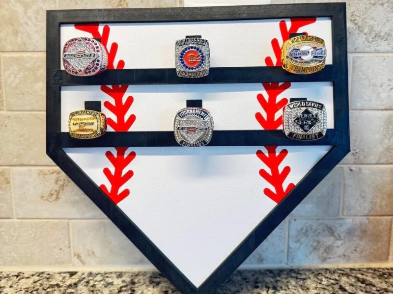 Baseball Home Plate Ring Holder Display