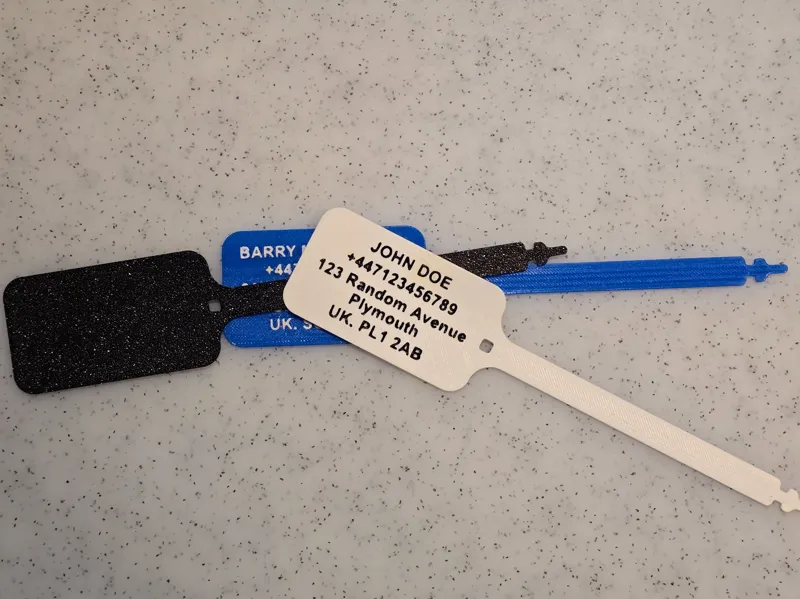Luggage/suitcase label in TPU