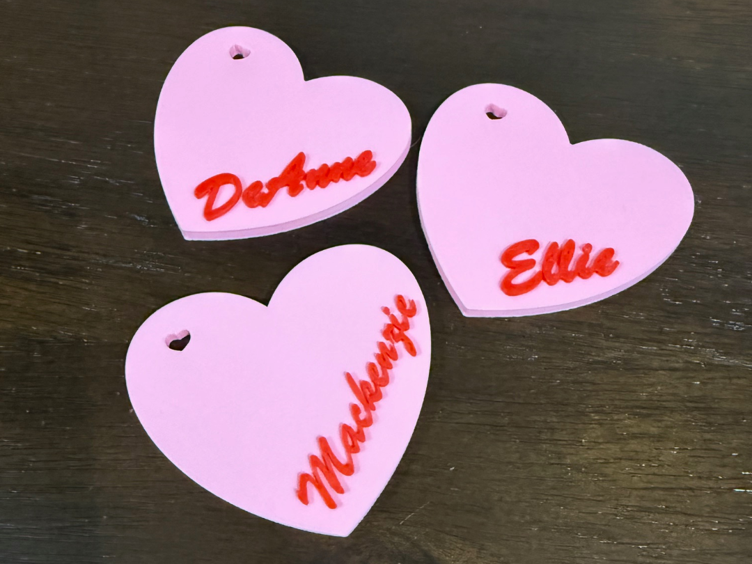 Customizable Heart shaped gift or name tag