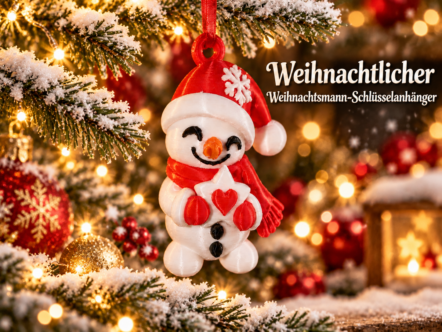 Fröhlicher Schneemann-Schlüsselanhänger 3D model