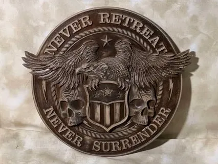 Never Retreat Never Surrender Eagle Crest Skulls