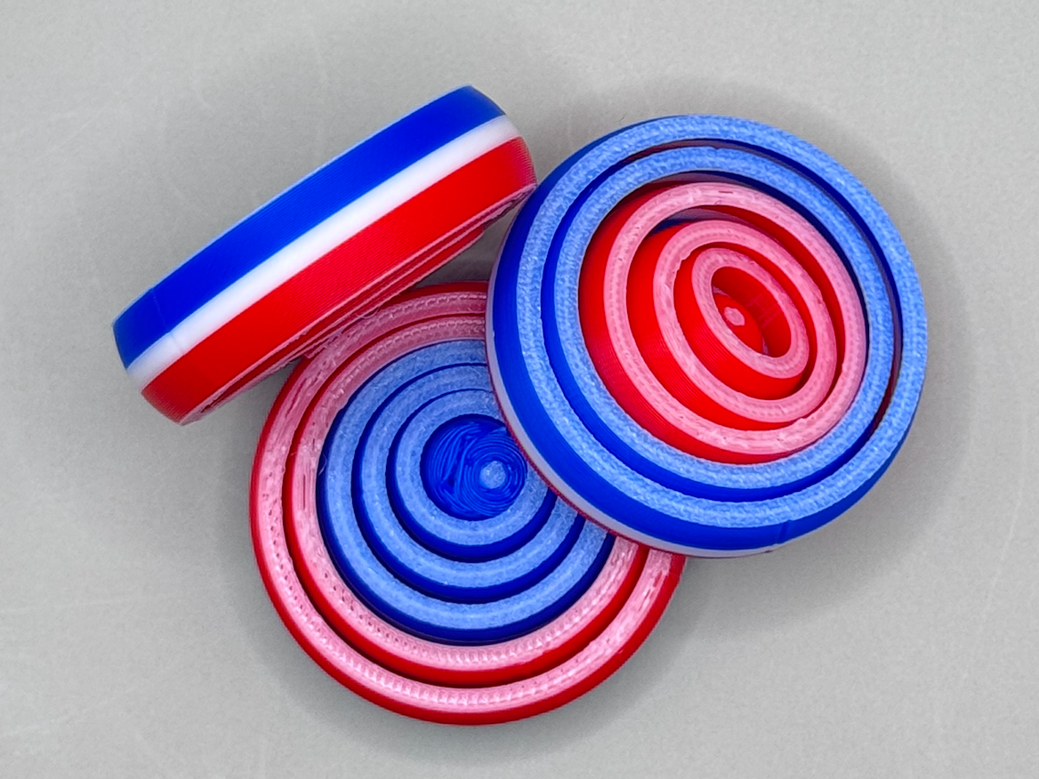 Red, White and Blue Gyroid Spinner fidget